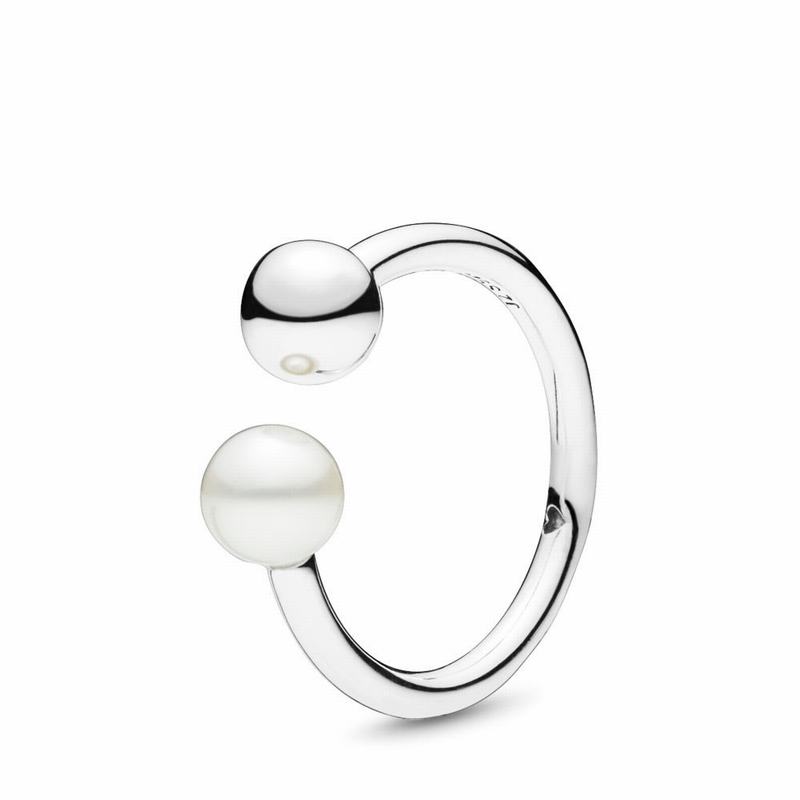 Pandora Australia Contemporary Pearl Stackable Ring - Sterling Silver | MINZAE159